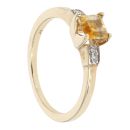 9ct Yellow Gold Created Citrine and Diamond Ring