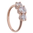 14ct Rose Gold Cubic Zirconia Three Stone Ring