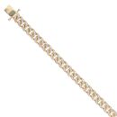 9ct Yellow Gold Cubic Zirconia Curb Bracelet 8.5"