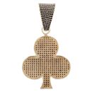 9ct Yellow Gold Black Cubic Zirconia Clubs Pendant