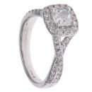 Vera Wang 18ct White Gold 1.30ct Brilliant and Cushion Cut Diamond Cluster Ring