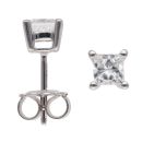 9ct White Gold 1.00ct Princess Cut Lab Grown Diamond Stud Earrings