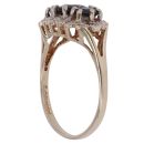 9ct Yellow Gold 0.05ct Brilliant Cut Diamond and Sapphire Cluster Ring