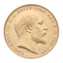 1908 Edward VII Large Head UK Full Sovereign Coin
