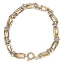 14ct Yellow and White Gold Byzantine Bracelet 8.5"