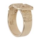 9ct Yellow Gold Patterned Buckle Ring