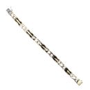 14ct Yellow Gold & White Gold Black Stone Curb Link Bracelet 8.5"