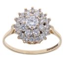 9ct Yellow Gold Cubic Zirconia Cluster Ring
