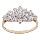 9ct Yellow Gold Cubic Zirconia Cluster Ring