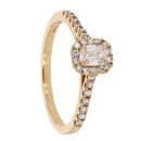 18ct Yellow Gold 0.70ct Diamond Cluster Ring