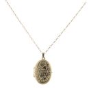 9ct Yellow Gold Patterned Locket And Chain 22"