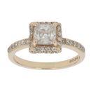 9ct Yellow Gold Moissanite Cluster Ring