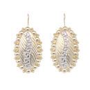 14ct Yellow And White Gold Greek Key Drop Earrings