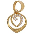 22ct Yellow Gold Cubic Zirconia Heart Pendant