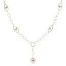14ct Yellow and White Gold Patterned Heart Fancy Chain 20"