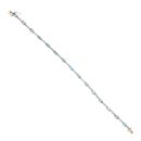 9ct Yellow Gold 0.07ct Diamond and Blue Topaz Bracelet 7"