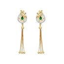 22ct Yellow Gold Drop Earrings with Cubic Zirconia Stones