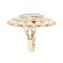 14ct Yellow Gold Greek Key Red Gemstone Ring