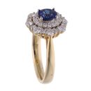 18ct Yellow Gold Sapphire And Diamond Cluster Ring