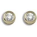 18ct Yellow Gold 0.10ct Diamond Rubover Earrings