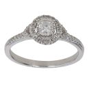 9ct White Gold 0.25ct Brilliant Cut Diamond Cluster Ring