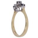 18ct Yellow Gold 0.15ct Brilliant Cut Diamond and Sapphire Cluster Ring