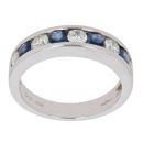 18ct White Gold 0.58ct Brilliant Cut Diamond and Sapphire Eternity Ring
