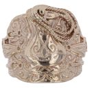 9ct Yellow Gold Patterned Saddle Ring
