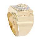 14ct Yellow And White Gold Lion Signet Ring