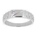 Silver Cubic Zirconia Signet Ring by Icesia