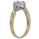 18ct Yellow Gold 1.00ct Princess and Trilliant Cut Diamond Trilogy Ring