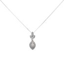 18ct White Gold 0.80ct Brilliant Cut Diamond Cluster Pendant and Chain 18"