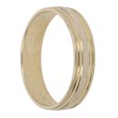 9ct Yellow and White Gold Wedding Band 4mm