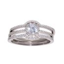 Sterling Silver Cubic Zirconia Trio Ring Set by Icesia
