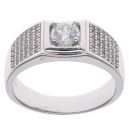 Silver Cubic Zirconia Signet Ring