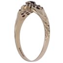 9ct Yellow Gold Sapphire and Cubic Zirconia Flower Cluster Ring