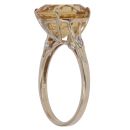 9ct Yellow Gold 0.10ct Diamond and Citrine Single Stone Ring