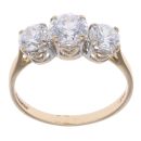 14ct Yellow Gold Cubic Zirconia Three Stone Ring