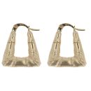 9ct Yellow Gold Bamboo Handbag Creole Earrings