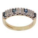18ct Yellow Gold 0.03ct Diamond and Sapphire Ring