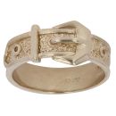 9ct Yellow Gold Patterned Buckle Ring
