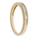 18ct Yellow Gold 0.25ct Brilliant and Baguette Cut Diamond Half Eternity Ring