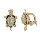14ct Yellow Gold Cubic Zirconia Turtle Earrings