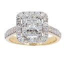 18ct Yellow Gold Diamond Square Cluster Ring by Anya Belle