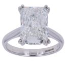 9ct White Gold 5.00ct Radiant Cut Lab Grown Diamond Solitaire Ring