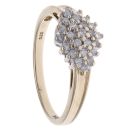 9ct Yellow Gold 0.25ct Brilliant Cut Diamond Cluster Ring
