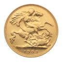1903 Edward VII Large Head UK Half Sovereign Coin