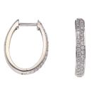 9ct White Gold 0.55ct Brilliant Cut Diamond Hoop Earrings