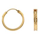 22ct Yellow Gold Diamond Cut Channel Hoop Earrings