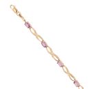 9ct Yellow Gold Amethyst Infinity Bracelet 7.5"